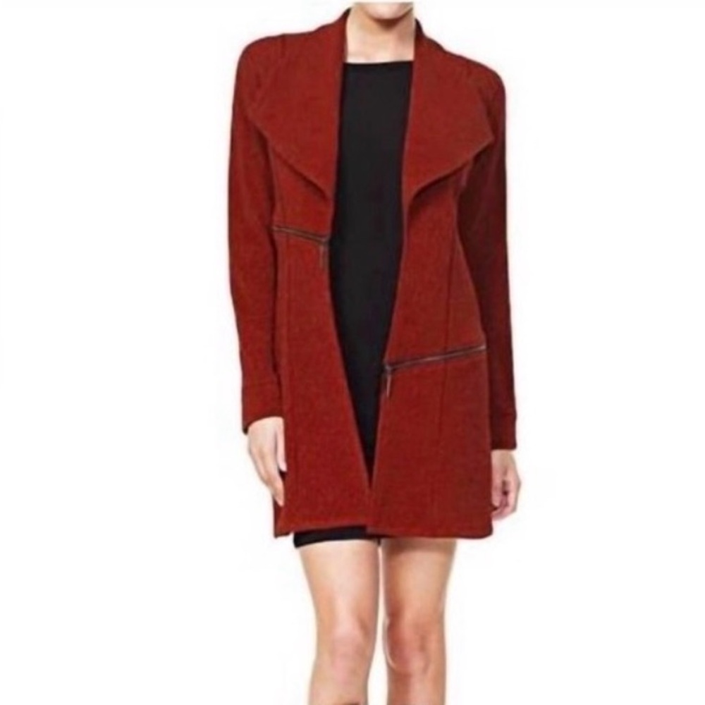 Eva Varro Red Barcelona Trench Coat with Zipper Detail Loggia red open jacket XL